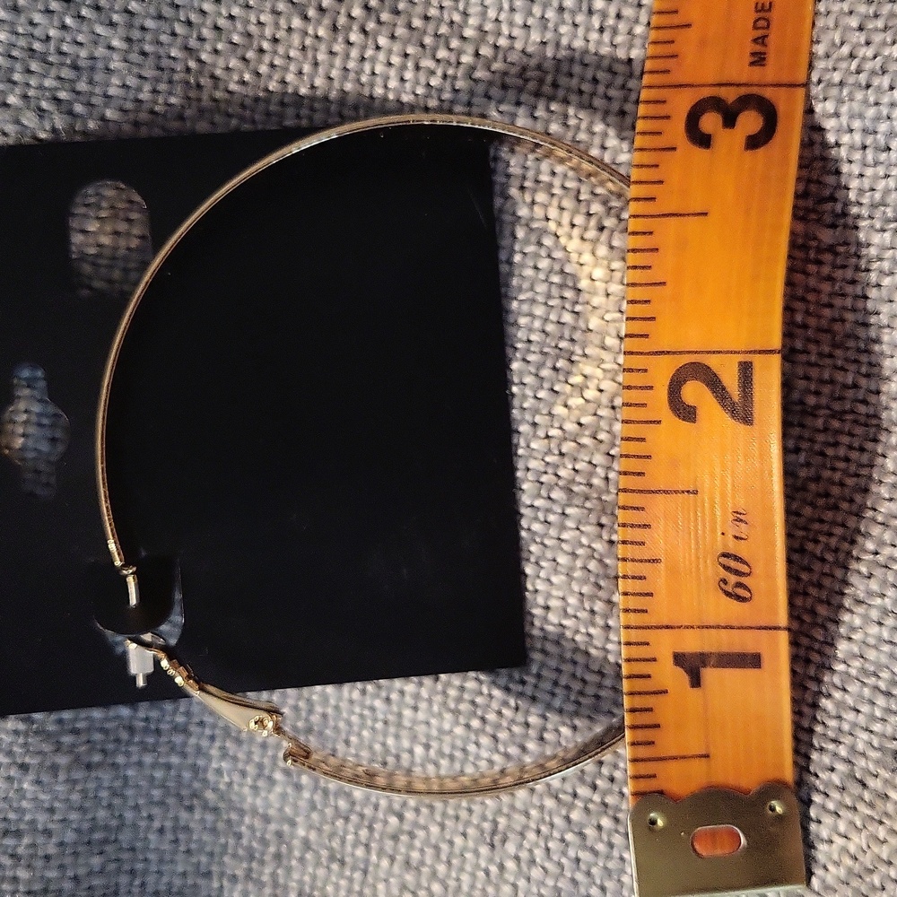 INC International Concepts Large Shimmering Gold Hoop Earrings - Picture 5 of 6